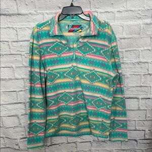 Chubbies The Flame Commander Multicolor Patterned Quarter Zip Pullover